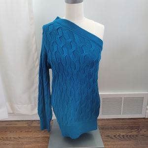 NY&CO blue one shoulder sweater sz Small NWT